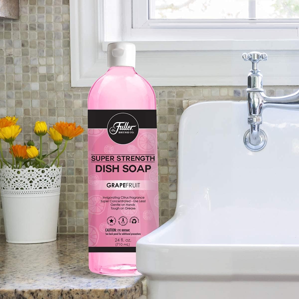 Fuller Brush Super Strength Dish Soap ? Economical ? Use Much Less ? For Dishes, Glasses, Silverware, Utensils, Pots, Pans, Countertops, Tables ? Invigorating Fragrance (Grapefruit) 2 Pack