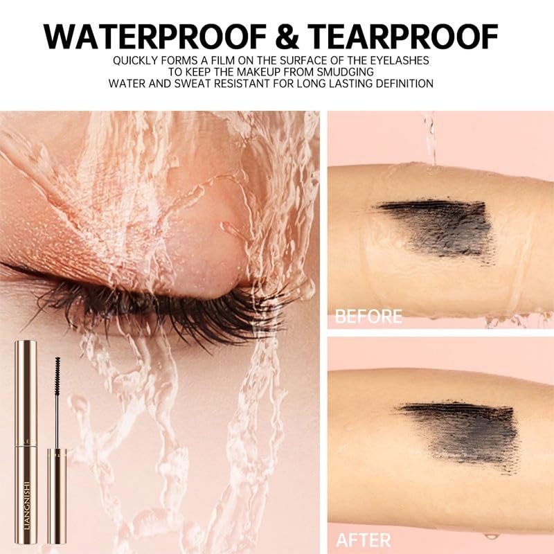Brown Mascara for Fine Short Lash & Older Women & Mulit-layered Lashes, Ultimate Length Volumizing Lower Bottom Lashes Mascara,