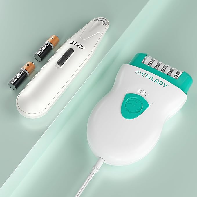 Epilady Face & Body Hair Removal Device Bundle | Speed Corded Epilator + Esthetic Facial Hair Removal for Women | Epilator for Women Legs, Arms, Underarms, Face, Bikini (Green)