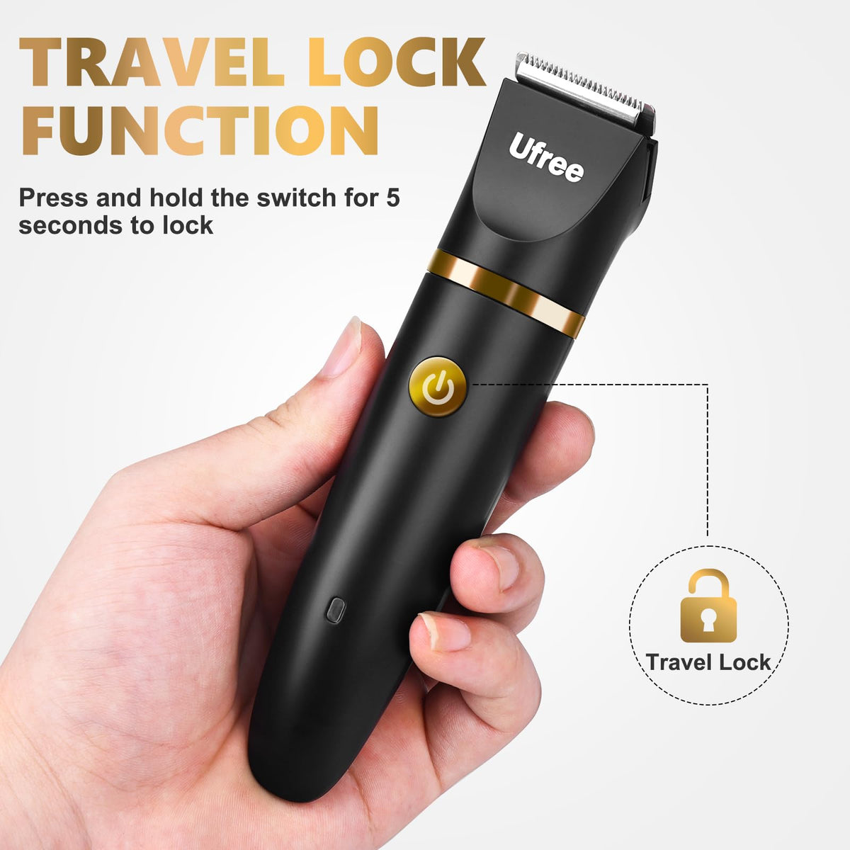 Ufree Body Hair Trimmer for Men, Manscape Ball Pubic Hair Trimmer, 3 in 1 Body Grooming Kit for Groin, Waterproof Body Electric
