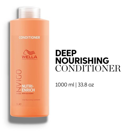 Wella Professionals Invigo Nutri-Enrich Shampoo & Conditioner Set, Deep Moisturizing, For Dry & Damaged Hair, Liter Sizes