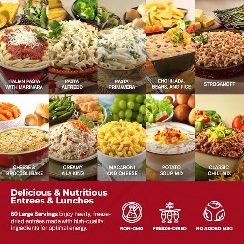 Legacy Food Storage 60 Serving Emergency Food Supply Bucket, 10 Entrees, 4 Breakfasts, 24,520 Total Calories, Shelf Stable...