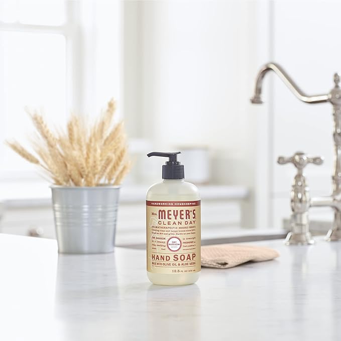MRS. MEYER'S CLEAN DAY Hand Soap, Made with Essential Oils, Oat Blossom, 12.5 fl. oz - Pack of 3