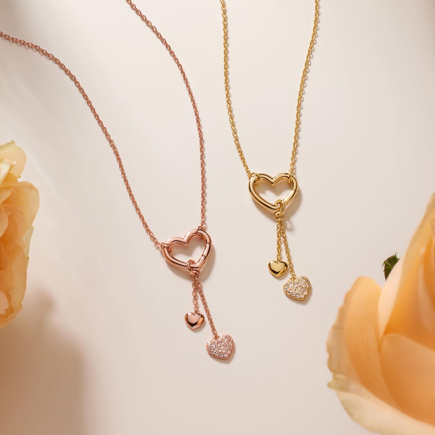 VCGCL Heart Fringe Necklaces for Women,S925 Sterling Silver Necklace,Rose Gold Plated,Wedding Anniversary, Birthday Gifts for Her,Wife,Girlfriend,Mom,Mother,Charm Necklace,Jewelry