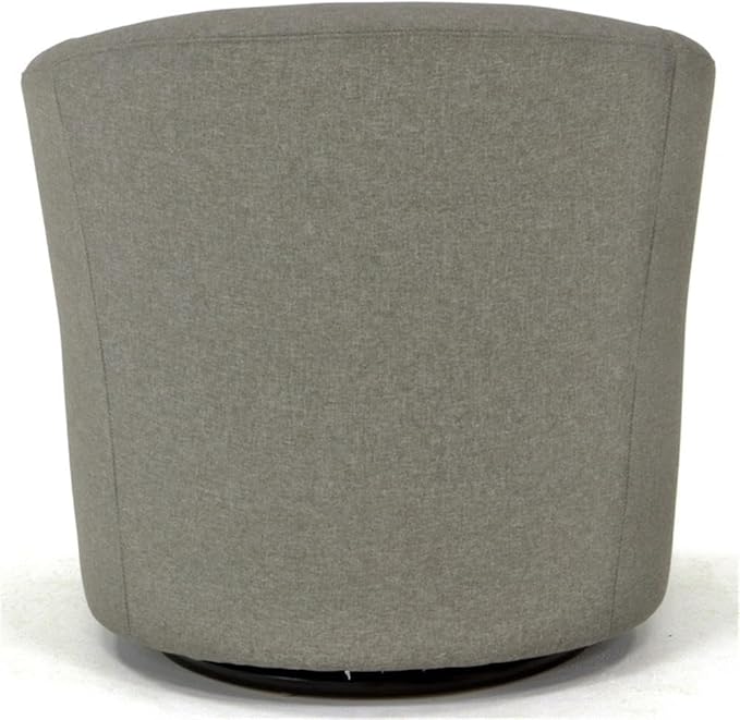 Pemberly Row Traditional Fabric Swivel Club Chair in Gray Finish