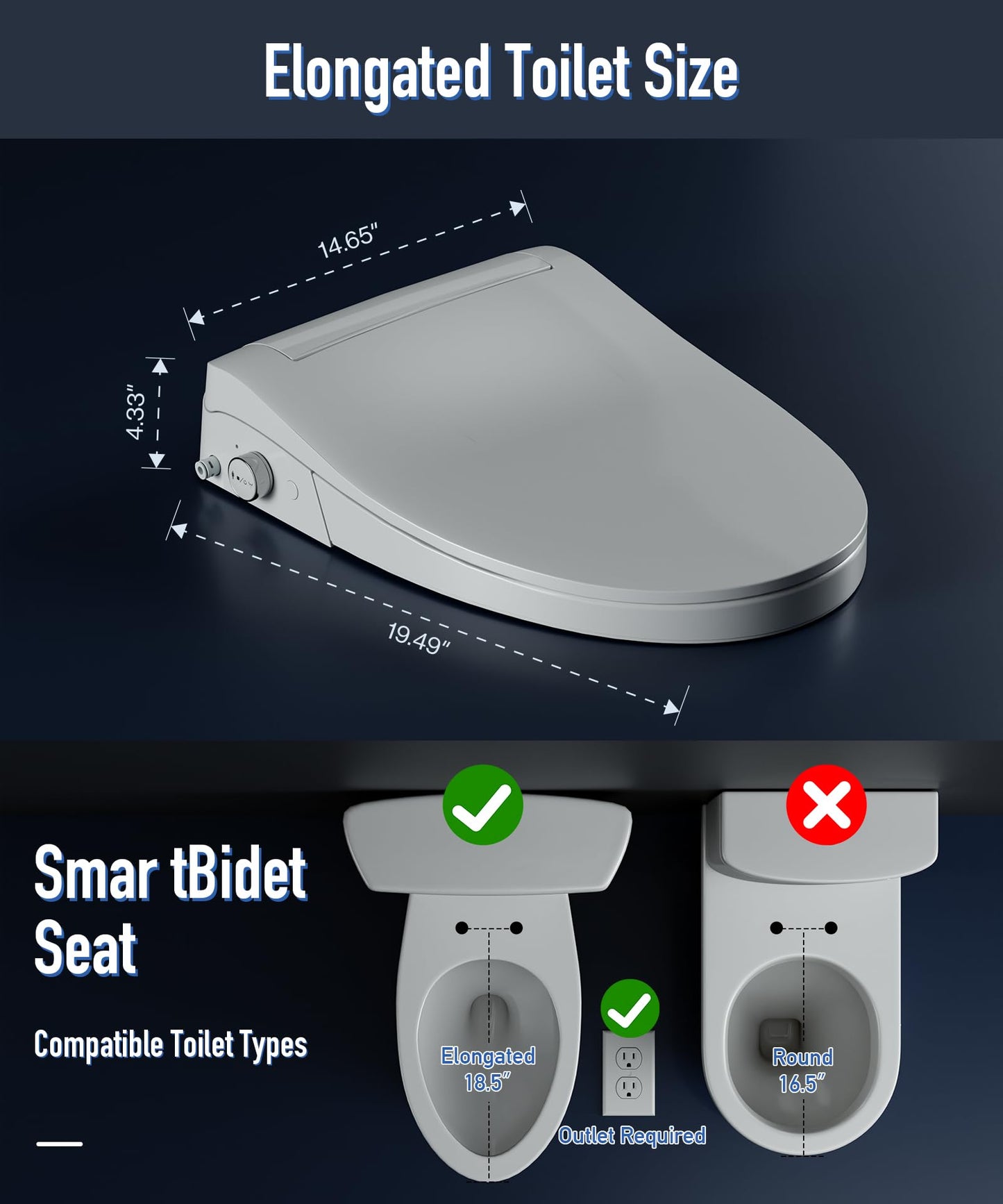ZingPOP Smart Toilet with Bidet Built In, Bubble Shield, Heated Bidet Seat with Warm Water & Dryer, Radar Sensor Auto Open/Close, LED Temp Display, Electric Bidet Toilet Seat for Bathroom