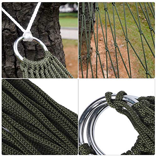 Camping Hammock, Comfortable Outdoor Nylon Mesh Rope Hanging Bed Suitable for Camping Hiking