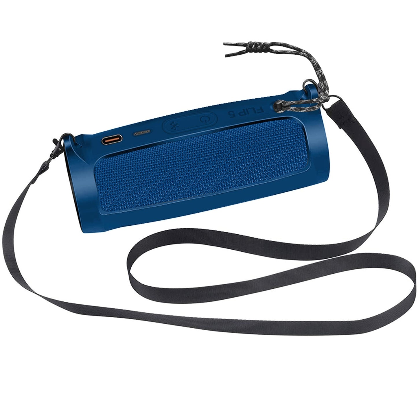 Silicone Case Compatible For Flip 5 Portable Bluetooth Speaker, Gel Soft Skin Cover, Rubber Case, Travel Carry Pouch With Strap