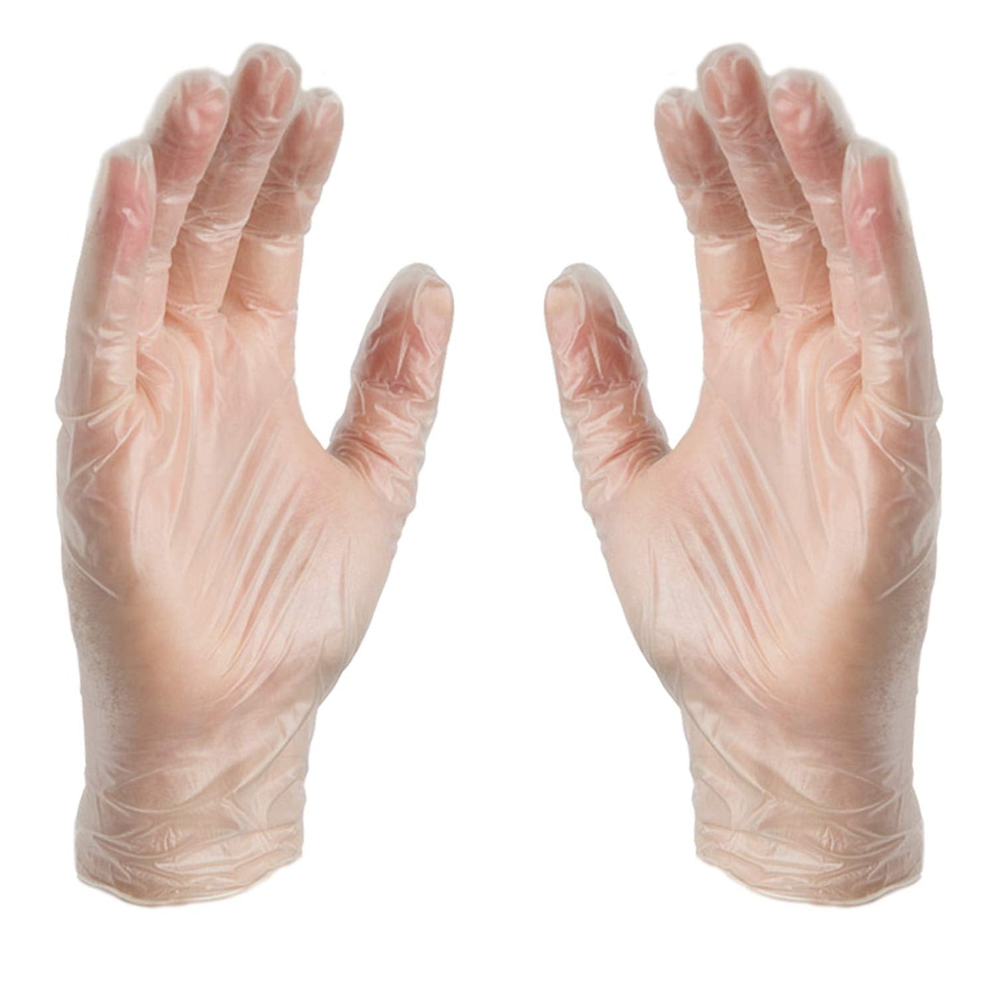 AMMEX Clear Vinyl Disposable Exam/Medical Gloves, 3 Mil, Latex/Powder-Free, Food-Safe, Smooth, Non-Sterile, Medium Box of 100