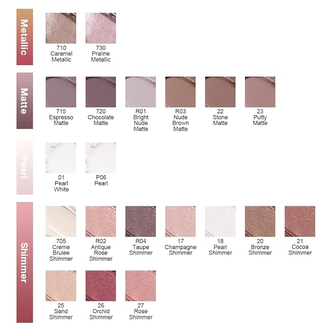 evpct Single Cream Eye Shadow Palette Pot Makeup for Older Women, Rose Shimmer Glitter Metallic Monochrome Cream to Powder Eyeshadow Palette Eye Brightener, Highly Pigmented Waterproof Blendable