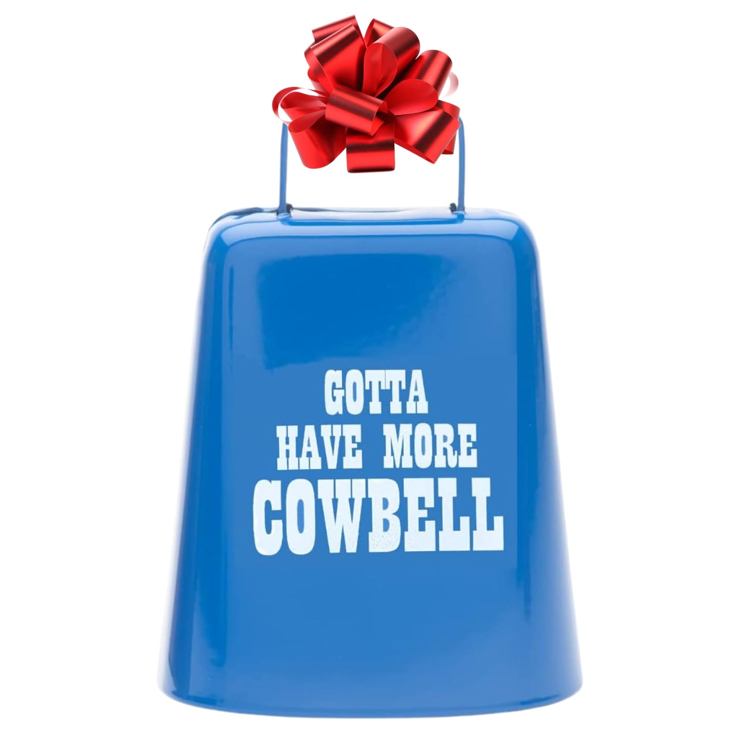 Bevin Bells Gotta Have More Cowbell (Medium) | Kentucky Cow Bell w/Blue Color | Made from Steel | Loud Noise Makers w/Handle | M