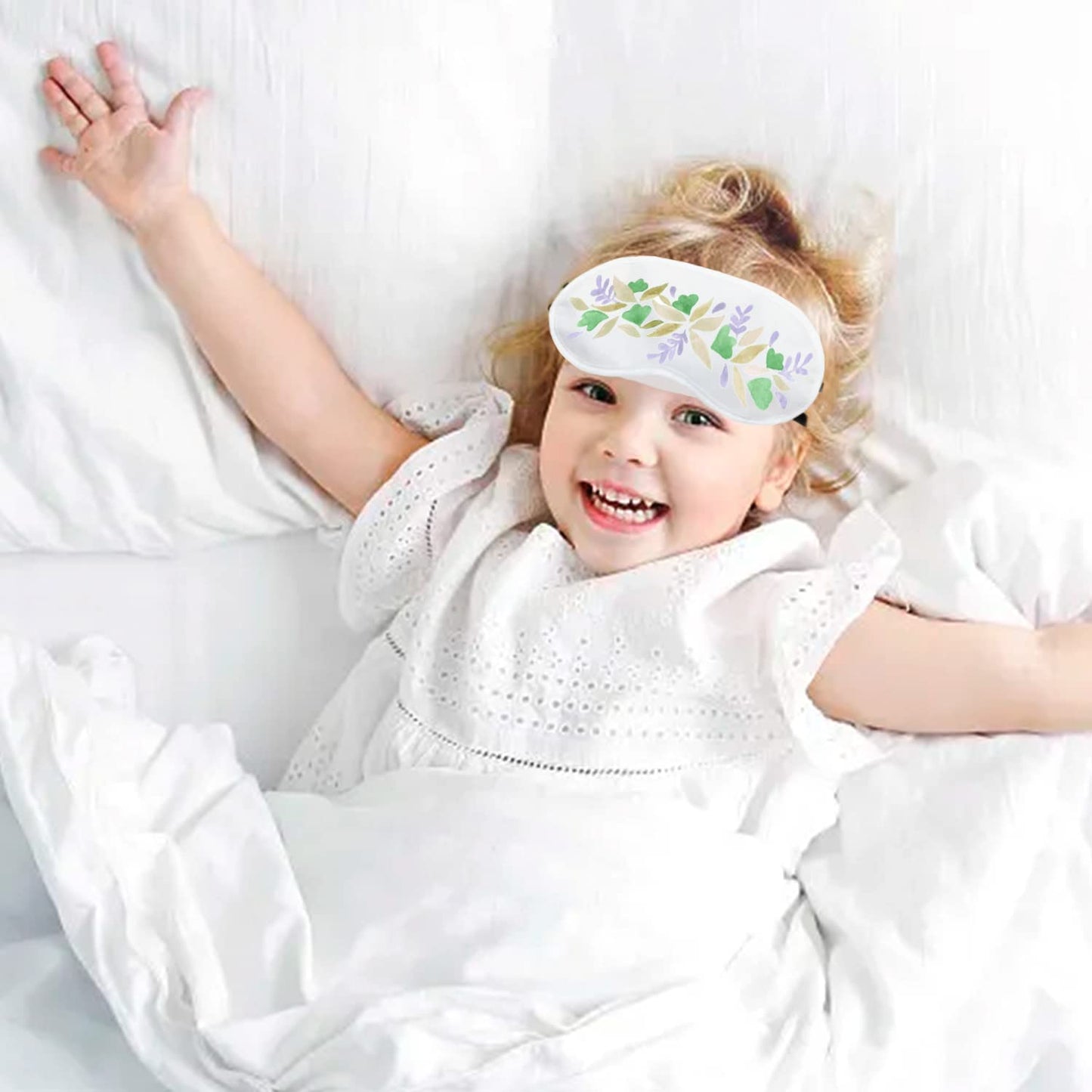 12 PCS Eye Mask Sleepover Party Supplies Sleep White Soft Shade Blindfold Eye Covering, Color the Bulk Game Stuff with 8 PCS Fabric Marker Pens