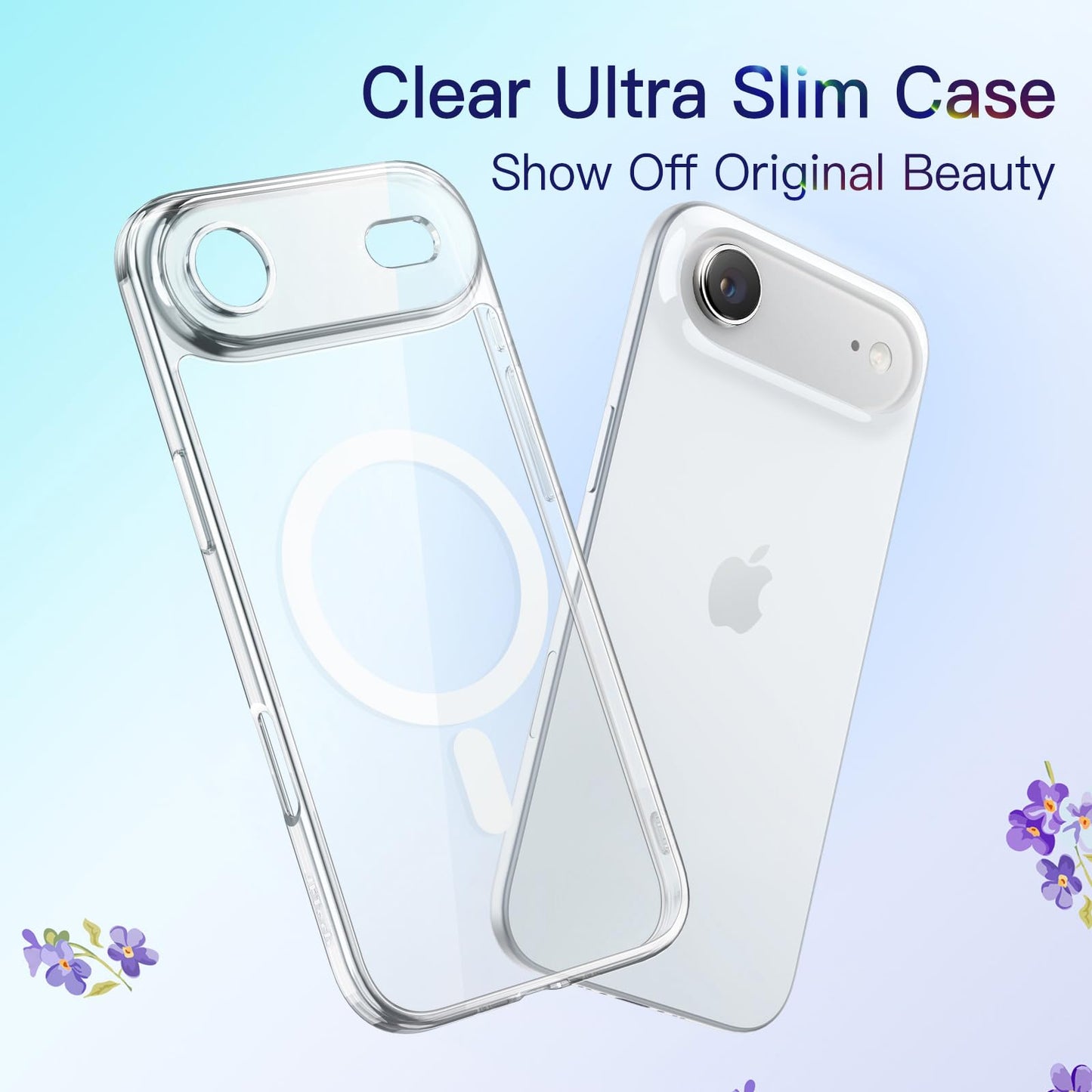 Jetech Magnetic Slim Case For Iphone 17 Air Compatible With Magsafe, Camera Lens Full Protection, Ultra-Thin Lightweight Clear M
