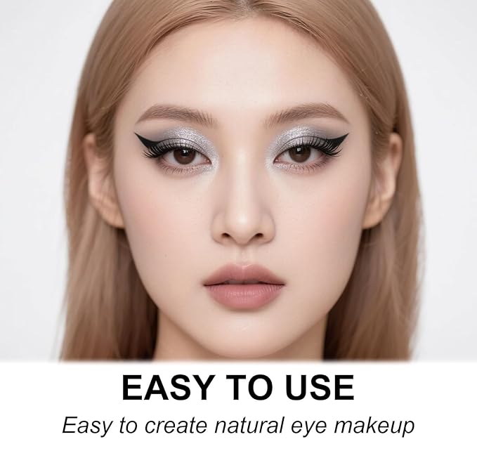 Lazy Eye Shadow Eyelash Patch, 2-In-1 Self-Adhesive Natural Waterproof Eyelashes Stickers,Reusable Fast Eye Makeup with False Lashes,Shadow, No-Mascara Look for Party, Prom