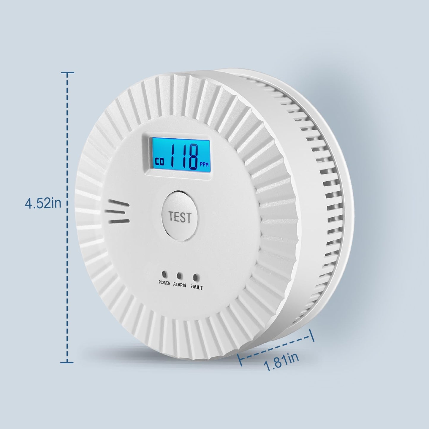 1 Pack Smoke Detector Carbon Monoxide Detector Combo Battery Powered,Carbon Monoxide Detector Smoke Alarm with Digital Display,Fire Alarm CO Detector for Home,Hotel