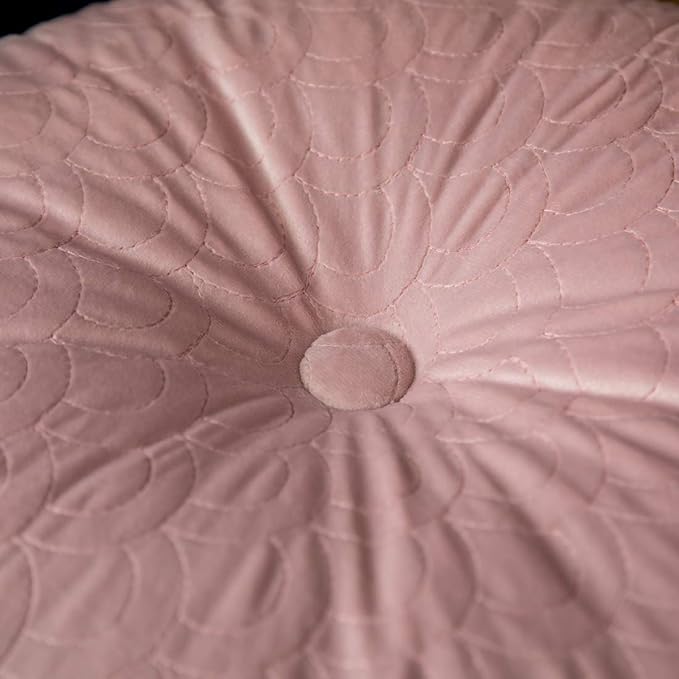 vctops Velvet Soft Round Chair Pads Cute Gradient Pom Pom Indoor Dining Chairs Cushion (Pink, Diameter 16")