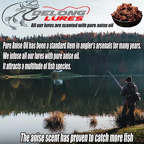 Delong Lures - 13" KILR EEL Musky Pike Cobia Soft Plastic Lure, Best Baits for Muskie Northern Pike Cobia Freshwater Saltw...