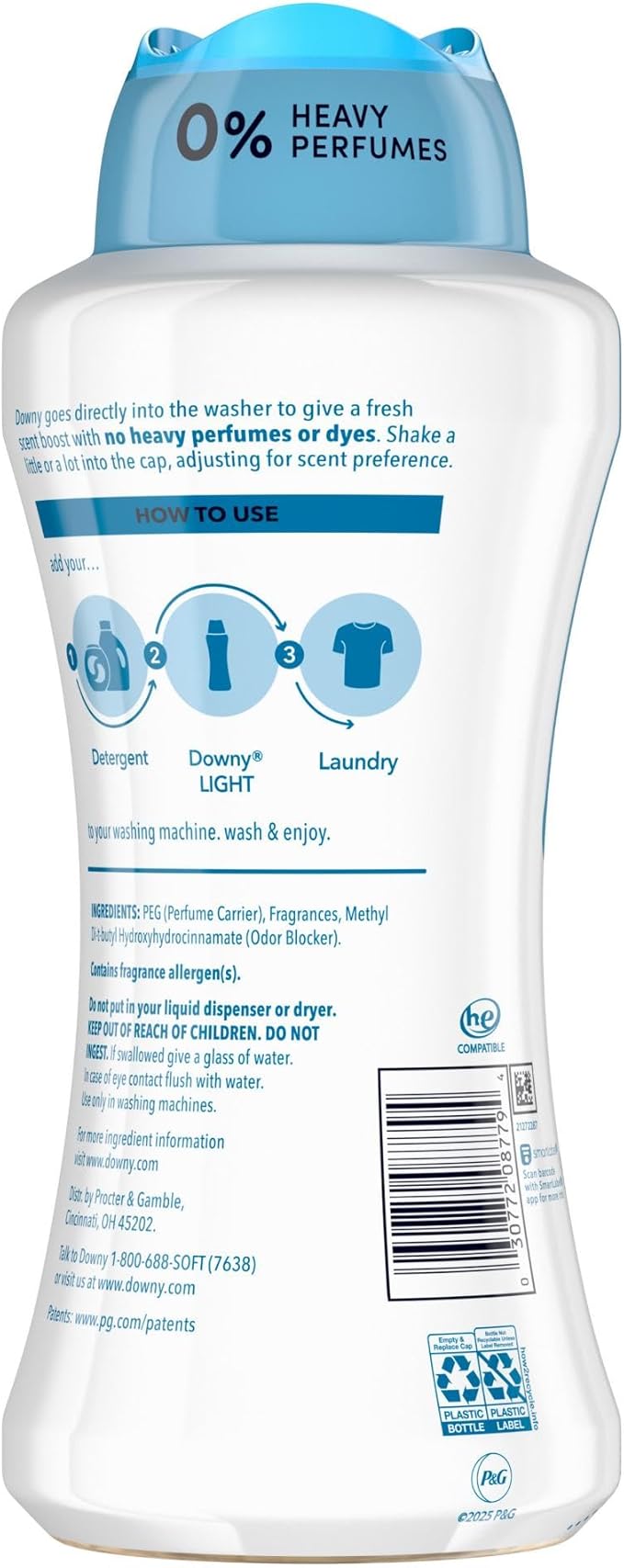 Downy Light Laundry Scent Booster Beads, Ocean Mist Scent, 24 OZ, In-wash fabric beads designed to be gentle with a light boost of scent, No Heavy Perfumes