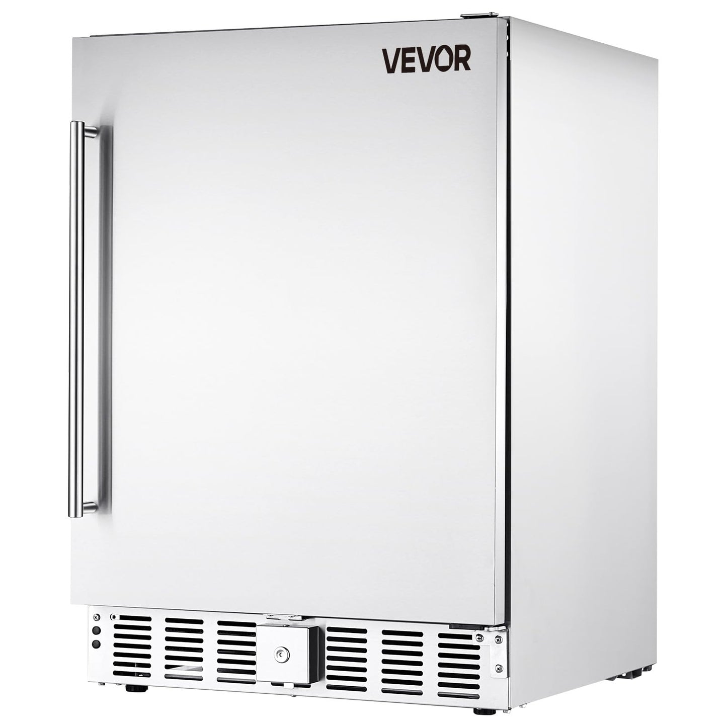 VEVOR 24-Inch Indoor/Outdoor Beverage Refrigerator, 150 QT Freestanding or Undercounter Beverage Fridge, 180 Cans Built-in Beer Fridge with Stainless Steel Body for Residential Home Bar Commercial Use