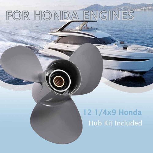 PropelTech Aluminum 12 1/4x9 Outboard Boat Propeller fit Honda Engines 35-60 Hp 13 Spline Tooth, OEM Parts No. 59130-ZV5-009AH,Rh