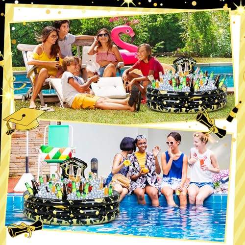 Silipull 2 Pack Graduation Inflatable Party Cooler Inflatable Cooler for Parties Inflatable Drink Cooler Inflatable Servin...