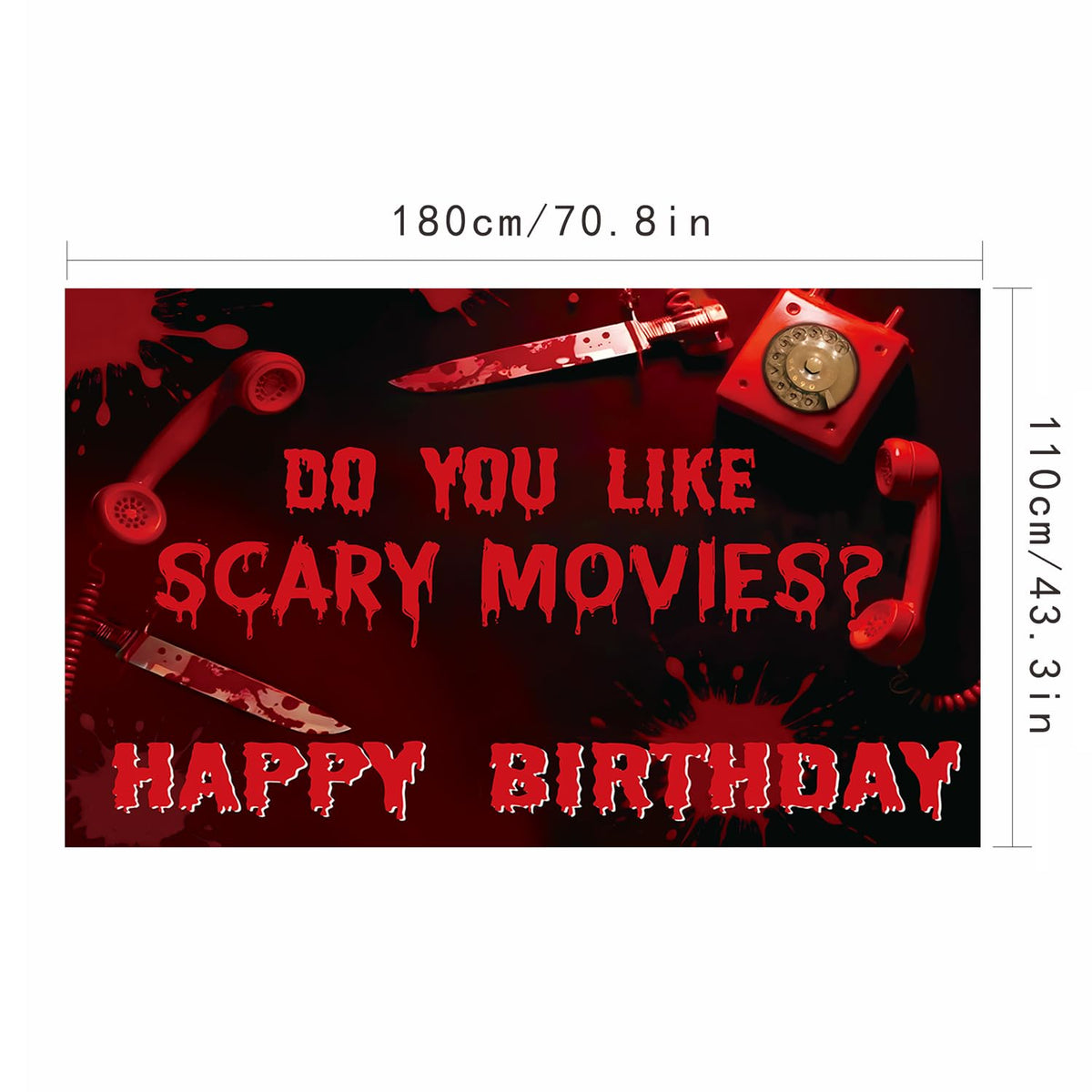 Do You Like Scary Movies Backdrop Halloween Horror Movies Night Party Decor Have a Killer Scream Party Decor Halloween Bloody Murder theme Spooky Creepy Event Birthday Party Decorations