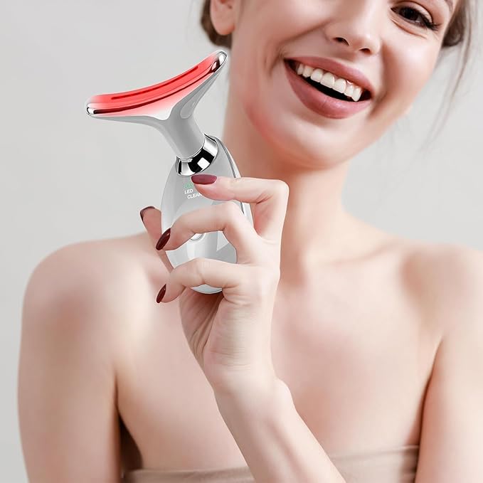 Facial Massager Face and Neck, Face π² culpting Wand with 7 Color Red (Grey)