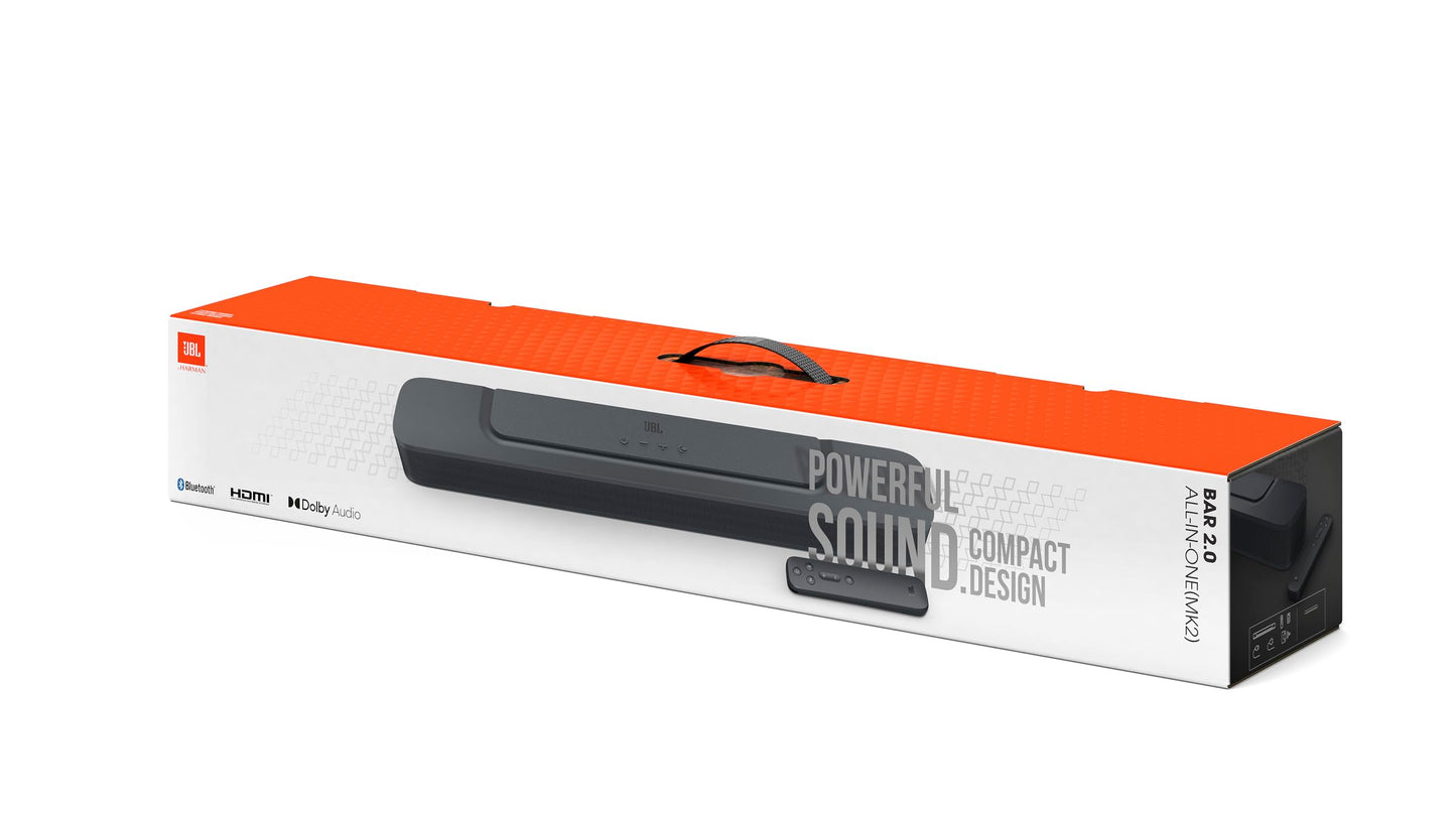 JBL Bar 2.0 All-in-one (MK2): Compact 2.0 Channel soundbar, Black
