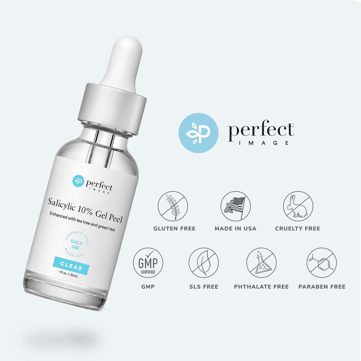 Salicylic 10% Gel Peel, Breakout and Pore Minimizer and Cleanser, 15-30 Full Facial Chemical Peels, 1 fl oz. e, 30 mL - Perfect