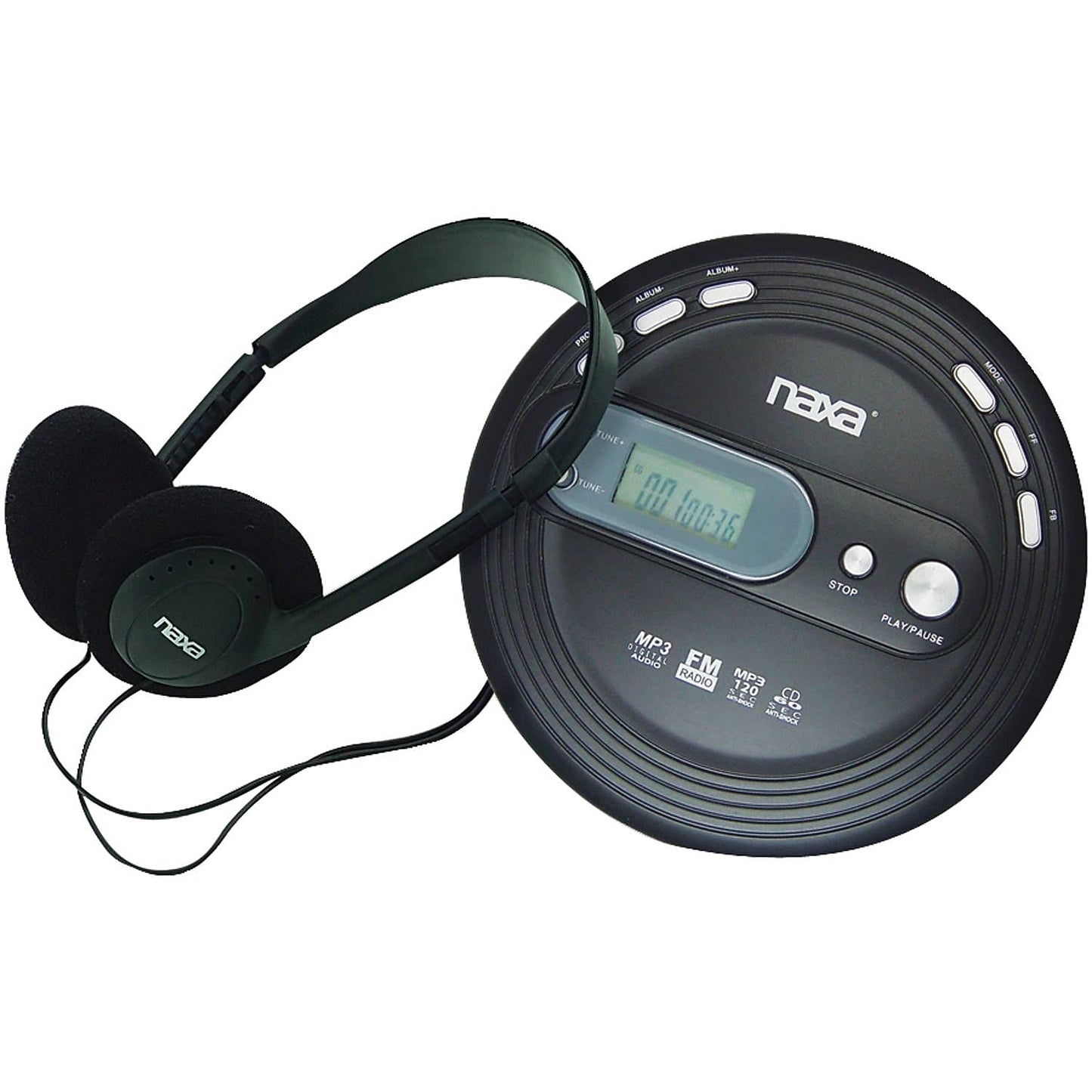 Naxa Electronics Npc-330 Slim Portable Cd And Mp3 Player With Fm Radio & Anti-Shock Technology, Black