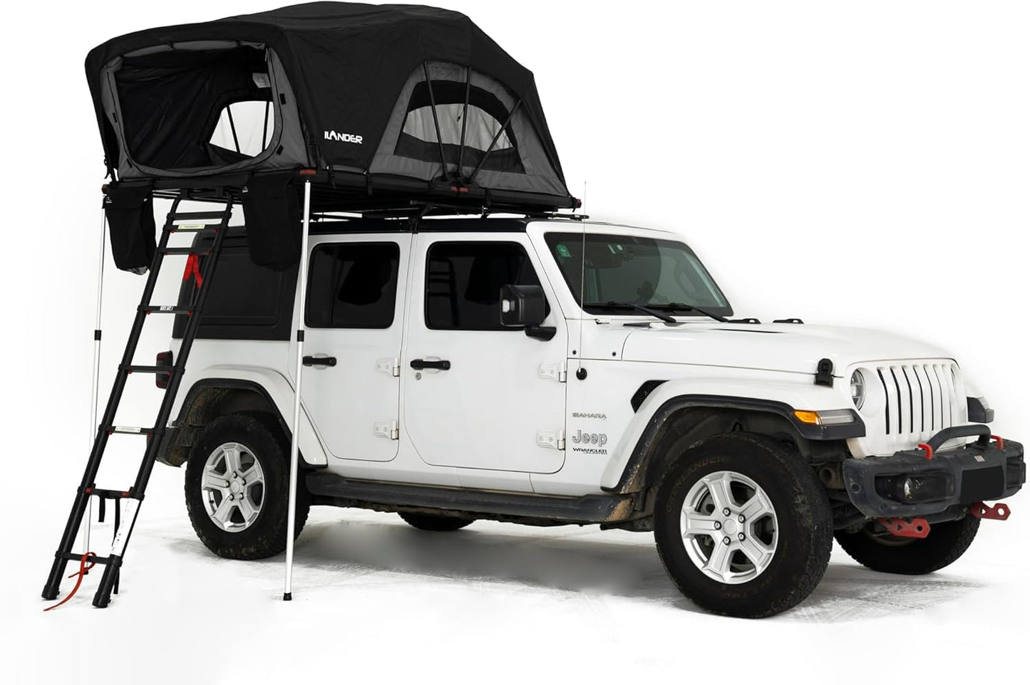 ILANDER Rooftop Tent Hardshell for SUV Van Jeep Truck Car, Aluminum Alloy Rooftop Tent with Two Support Poles, Waterproof and UV-Resistant Overland Roof Tents Camping for 2-3 Person (1.4M)