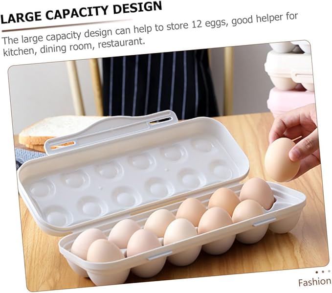 Compartment Gray Plastic Egg Storage Bin with Airtight Lid Anti-crack Refrigerator Organizer Box for Kitchen Preservation and Easy Handling Stackable Egg Holder for Home Use