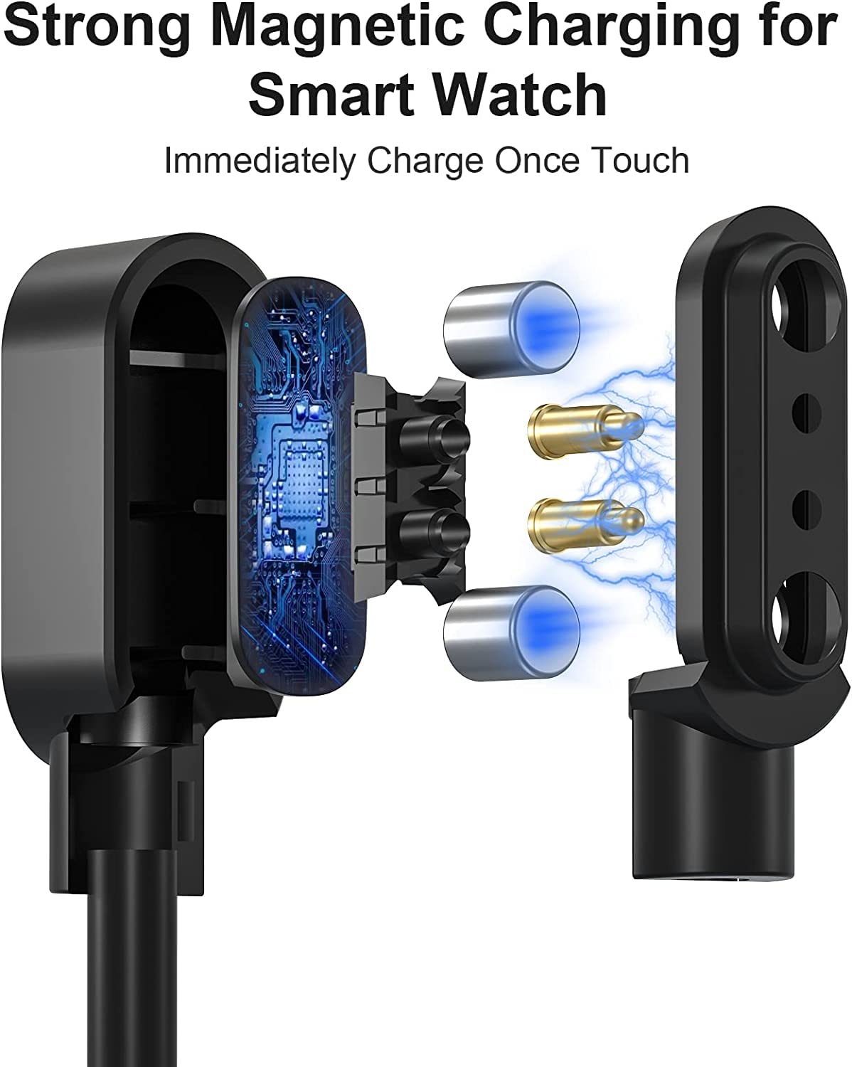 Lamshaw Compatible With Mingwear Military Smart Watch Charger, Magnetic Replacement Charger Compatible For Mingwear K68, M4 Smar