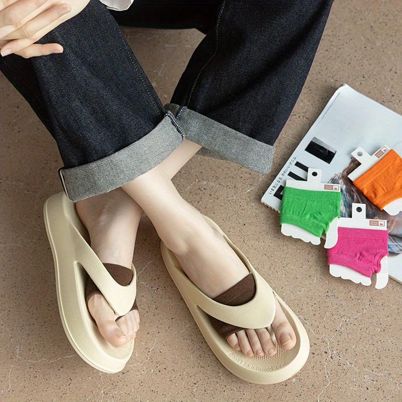 Women's Open Toe Split Toe Socks Sweat-Absorbing Anti-Slip Invisible Socks