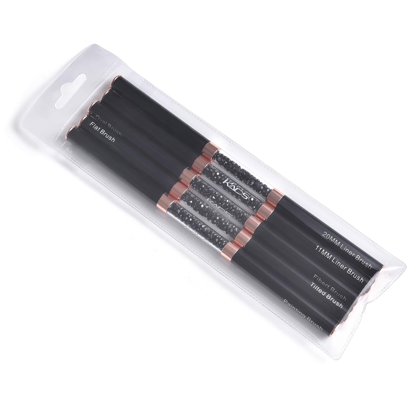 KADS Double-Ended Acrylic Nail Art Liner Brushes, 5Pcs Gel Polish Nail Art Design Pen Painting Tools Set Nail Art Manicure Pedic