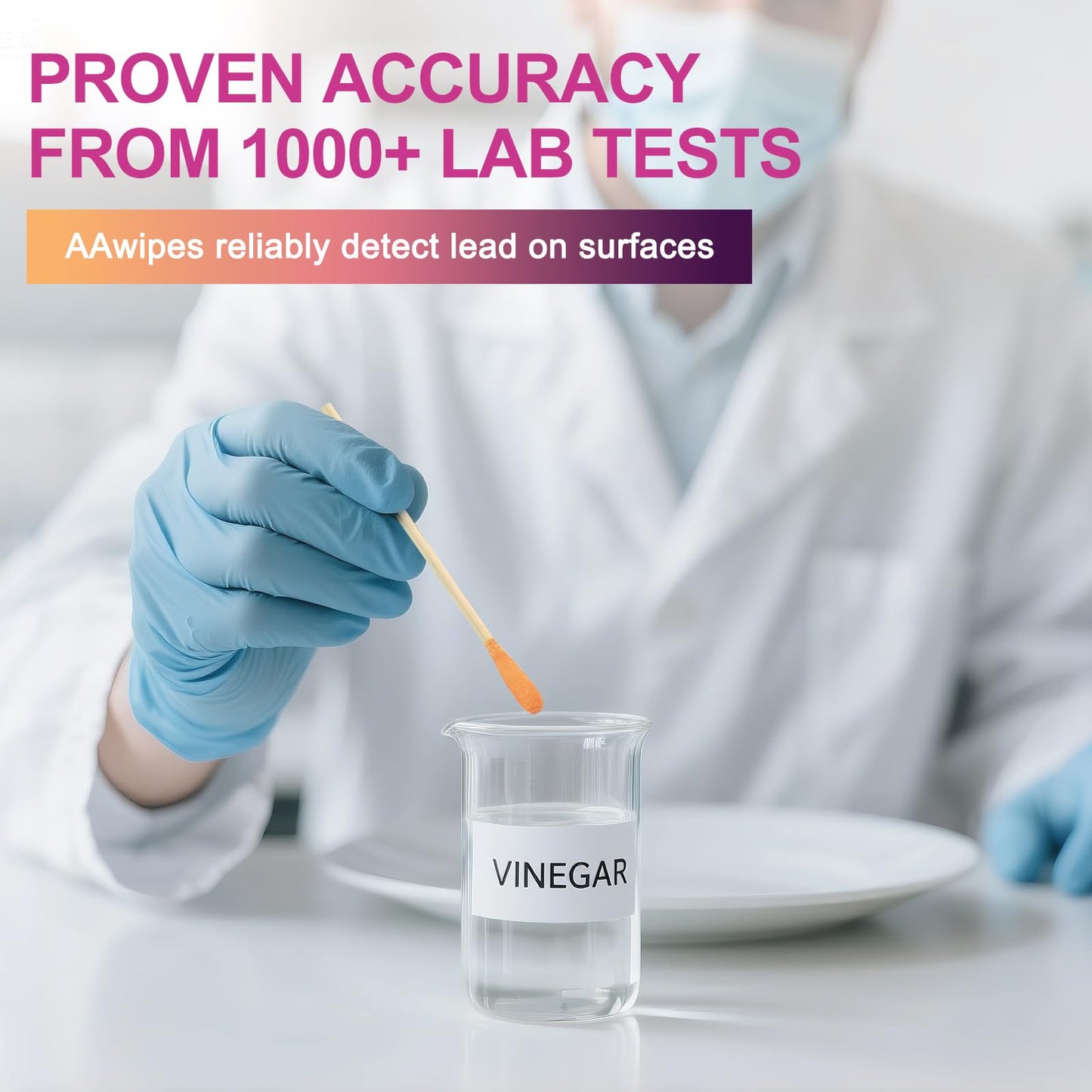 AAwipes Lead Test Kit 30 Swabs Enhanced Lead Testing Formulation at Home Lead Paint Test Kit Testing for Dishes Paint Cups Ceramics and All Surfaces - Quick Results in 30s Lead Detector (30)
