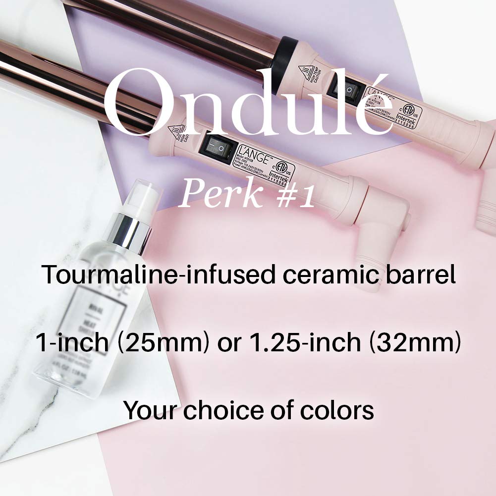 L'ANGE HAIR Ondul 25 MM Ceramic Curling Wand | Professional Hot Tools Curling Iron 1 Inch | Salon Hair Styling Wands for Beach