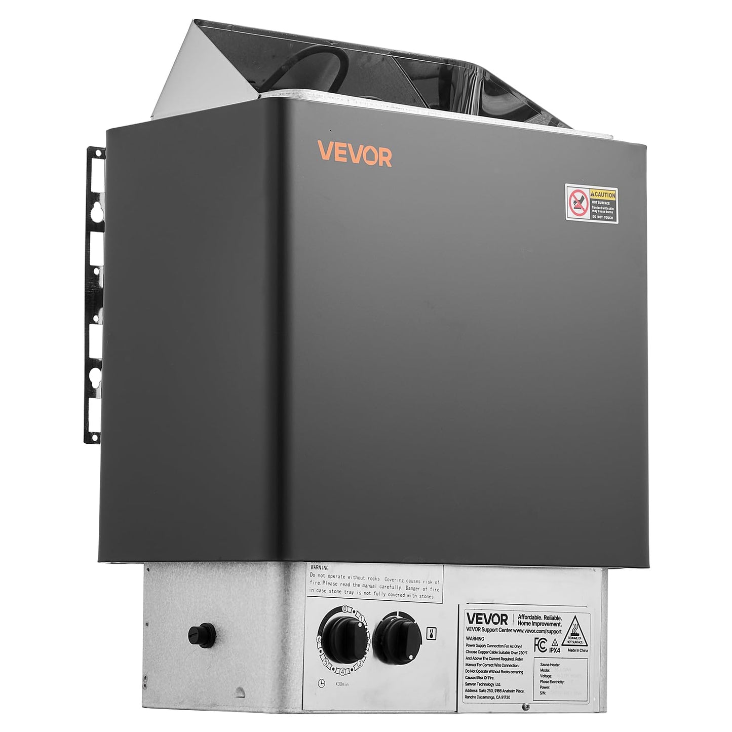 VEVOR Sauna Heater, 2KW AC 120V Electric Sauna Stove, Dry Steam Bath Saunas Stove with Pre-Drilled Bracket, Fit 52.9 to 88.2 CU.FT Saunas Rooms, Steam Bath Stoves for Home, Commercial, Leisure Venues