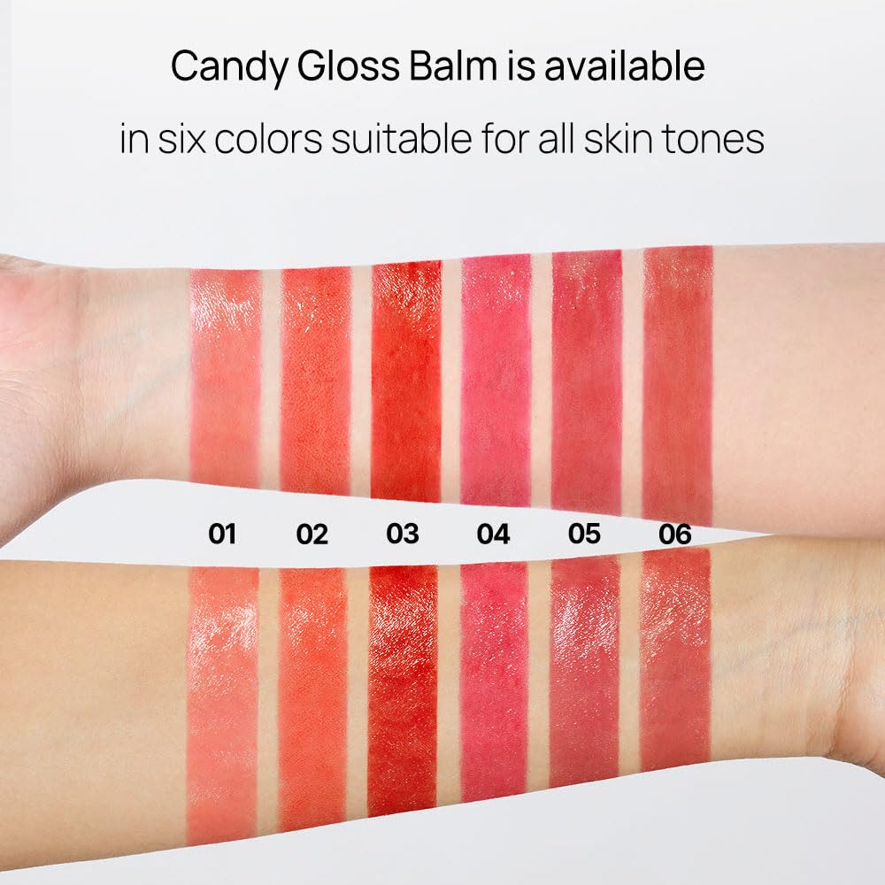YNM Candy Gloss Balm 3g (03 CRIMSON CHILI, 3g) (+9 colors) K-beauty, Tinted, Color Lipstick Balm, Glossy, Moisture, korean, Jell