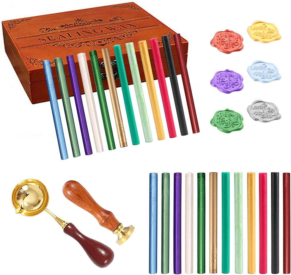 Wax Seal Sticks, Afobby 15 Pieces Glue Gun Sealing Wax Sticks for Wax Seal Stamp, Red Copper Wax Sealing Sticks for Wedding Invitations, Cards, Envelopes