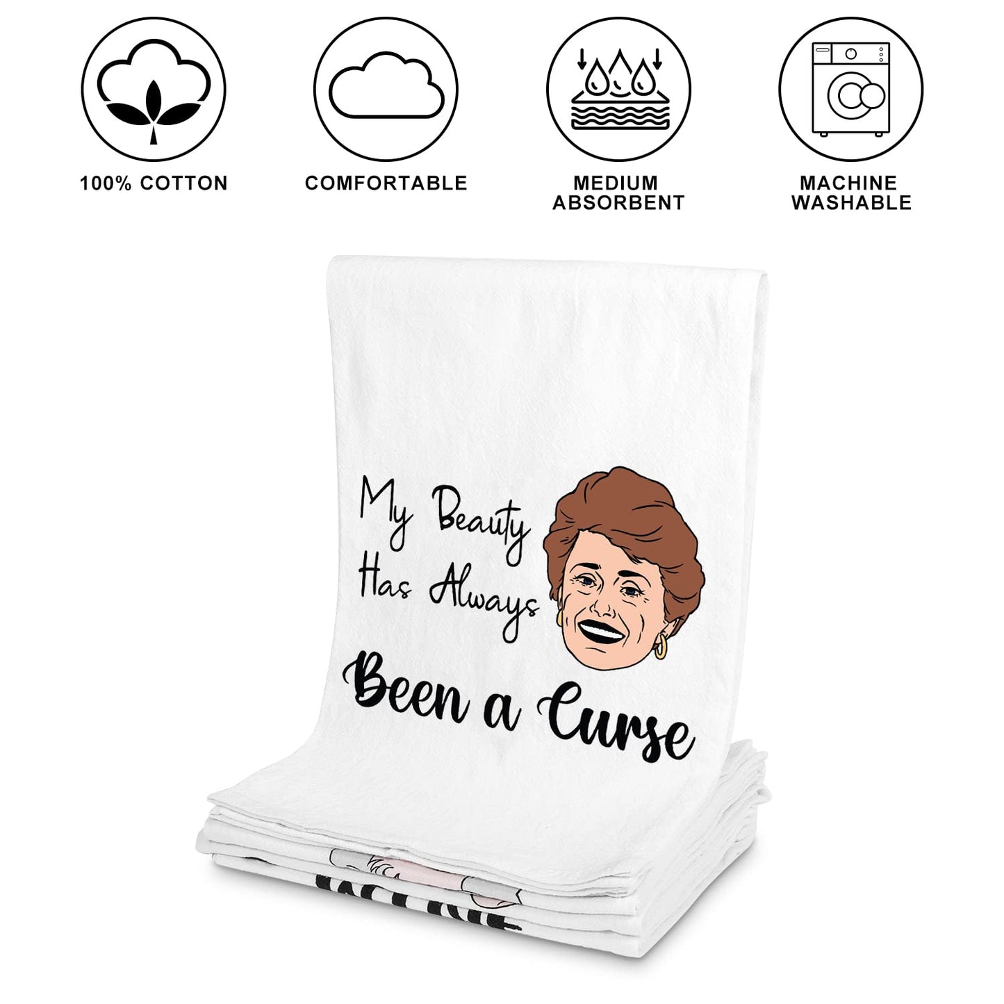 Funny Kitchen Towels-Golden Inspired Gifts for Women,Golden Merchandise Towels Set,Funny Novelty Hand Towels for Girls Night-Unique Birthday Gift for Mom Best Friend,House Warming Gifts Idea