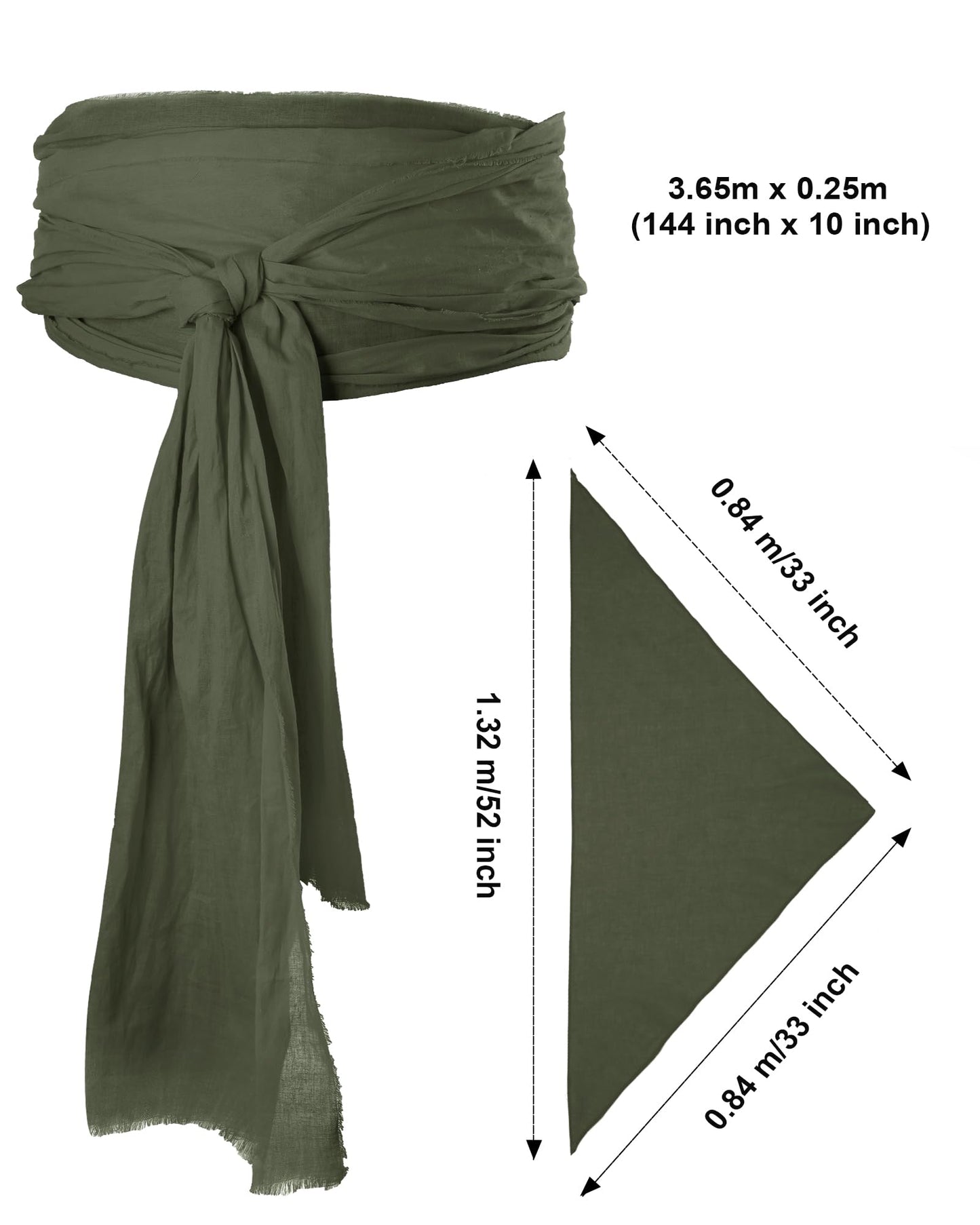 SATINIOR Halloween Pirate Costume Accessories Medieval Costume Bandana Headscarf,Sash Belt for Women and Men (Army Green)