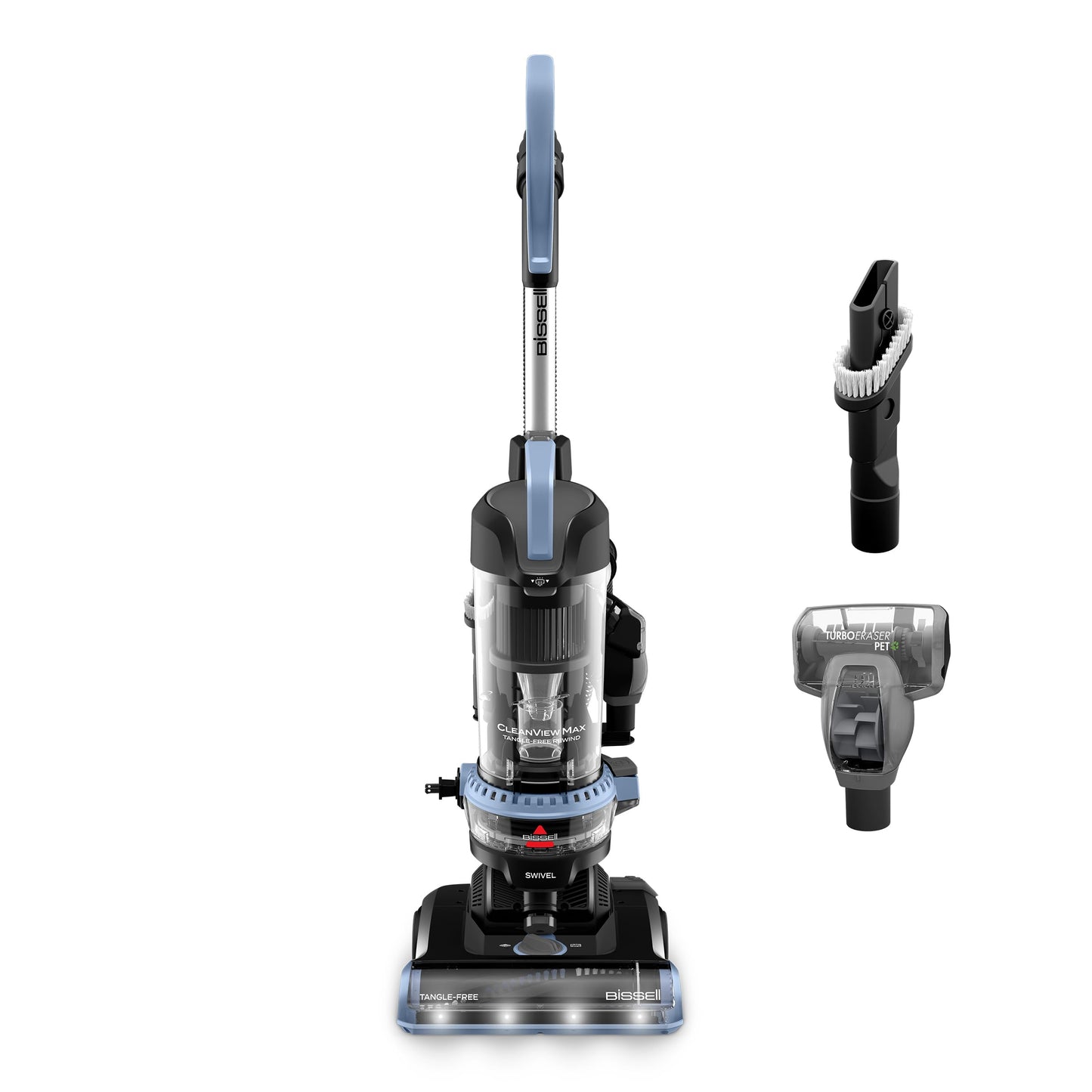 Bissell CleanView Max Tangle-Free Rewind with LED Headlights, Tangle-Free Brush Roll, Automatic Cord Rewind, Included pet Tools,