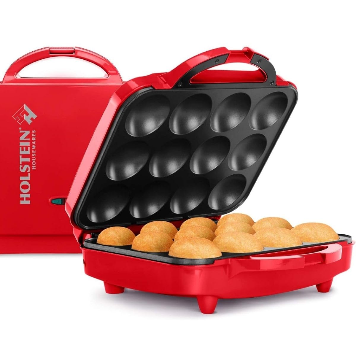 Holstein Housewares Non-Stick 12-Count Electric Cupcake Maker Machine - Bakes 12 Cupcakes, Muffins, Pizza Cups, Cinnamon Buns -
