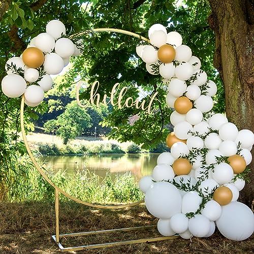 RUBFAC 5 Inch 120pcs White Latex Party Balloons, Thicker White Balloons for Birthday Wedding Baby Shower Graduation Annive...