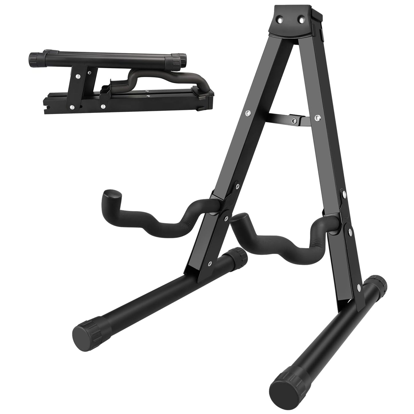 DkOvn 1 Pack Guitar Stand, A-Frame Folding Guitar Stand with Non-Slip Rubber and Foam Arms, Metal Guitar Stand for Acoustic Guit