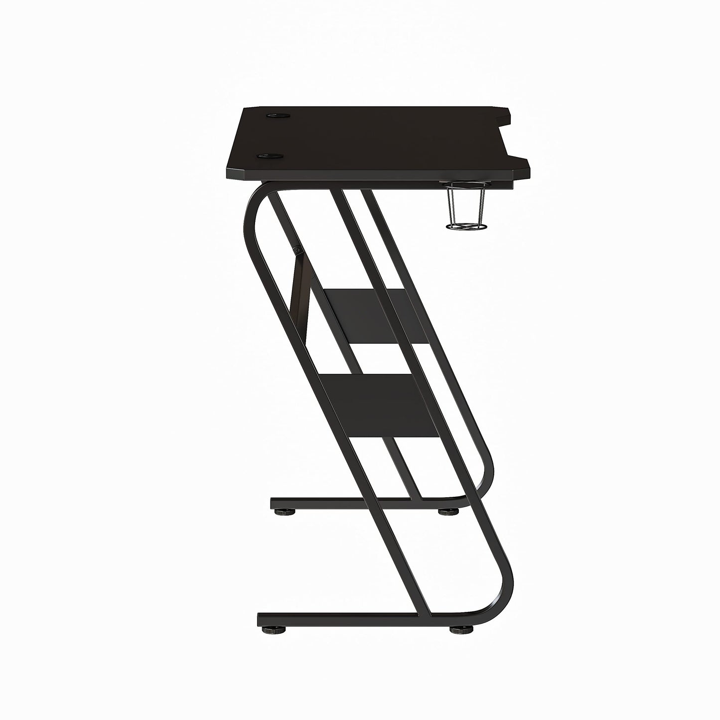 Flash Furniture Fisher Gaming Desk - Black Ergonomic Computer Desk - 51.5" Gamers Table with Cup Holder and Headphone Hook