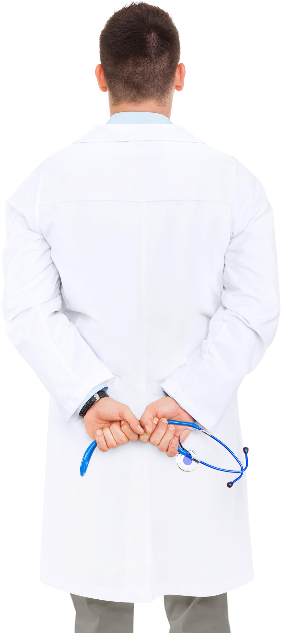 NY Threads Professional Lab Coat for Men Long Sleeve Medical Coat 1 Pack, X-Large, White