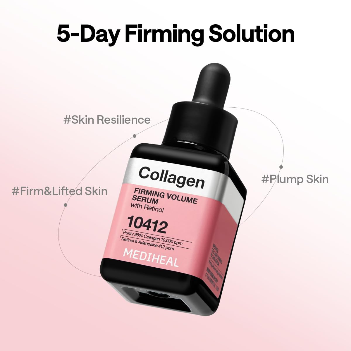 Mediheal Collagen Firming Volume Serum with Retinol 1.35 fl oz - Face Serum for Korean Glass Skin Look, Anti-Wrinkle, Pore Care