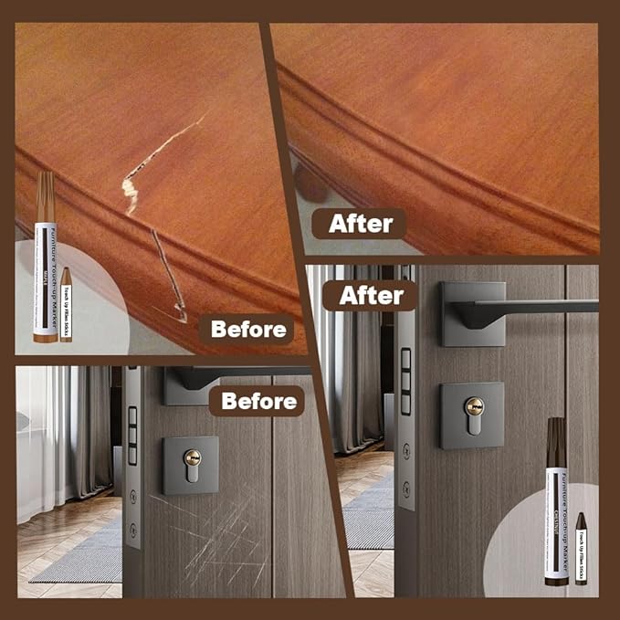 Repair Pen Wooden Furniture Floor Scratch Repair Markers and Wax Sticks Set of 21 for Stains, Scratches, Wood Floors, Tables, Desks, Carpenters, Bedposts, Touch Ups, and Cover Ups